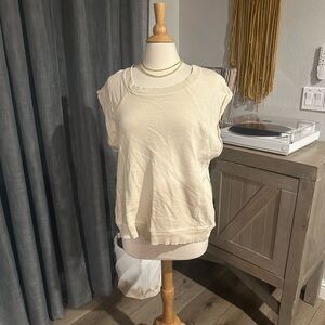 Pilcro Cream Short Sleeve Women's Top